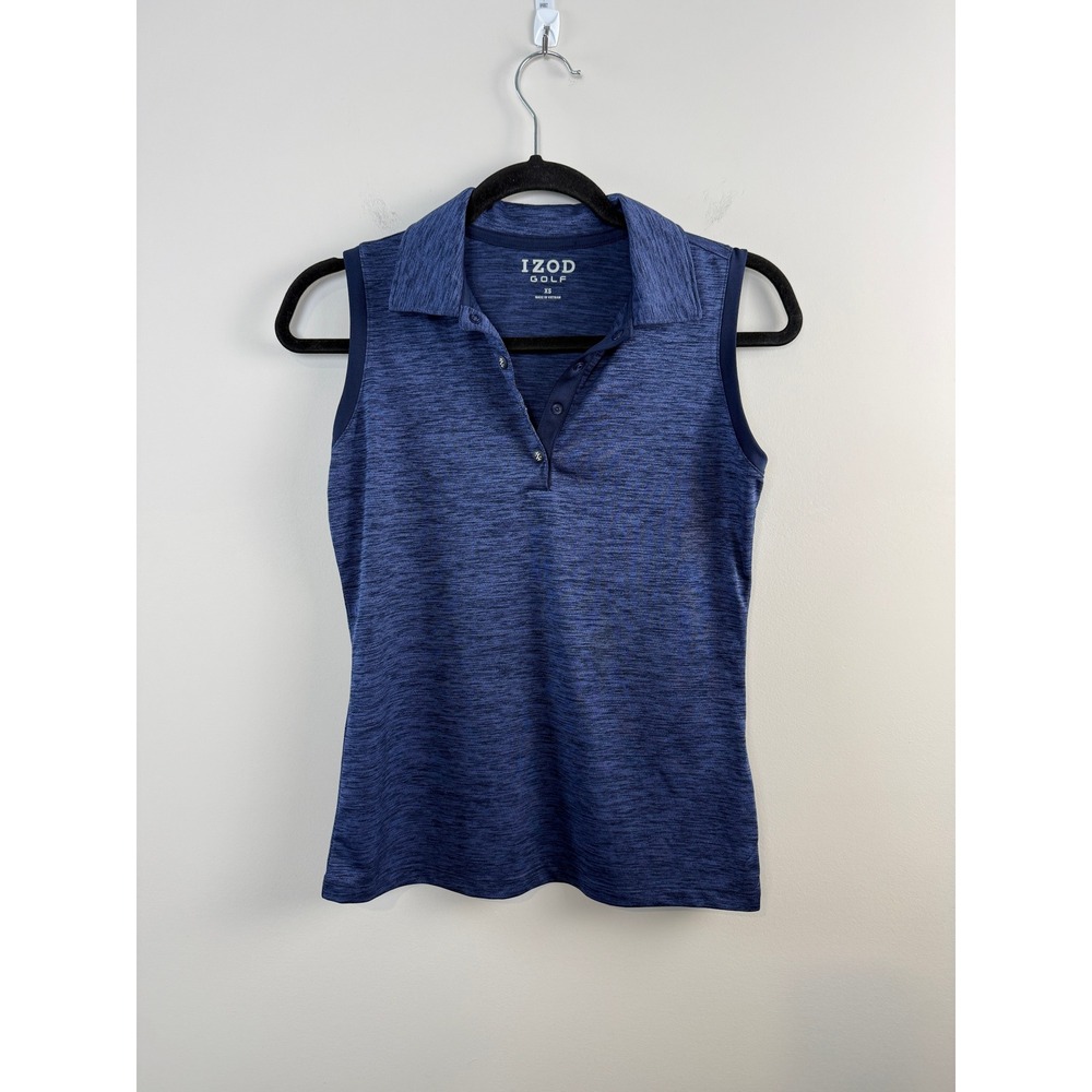 IZOD Golf Polo Shirt Women's XS Navy Blue Sleeveless Wicking UPF 15 Performance